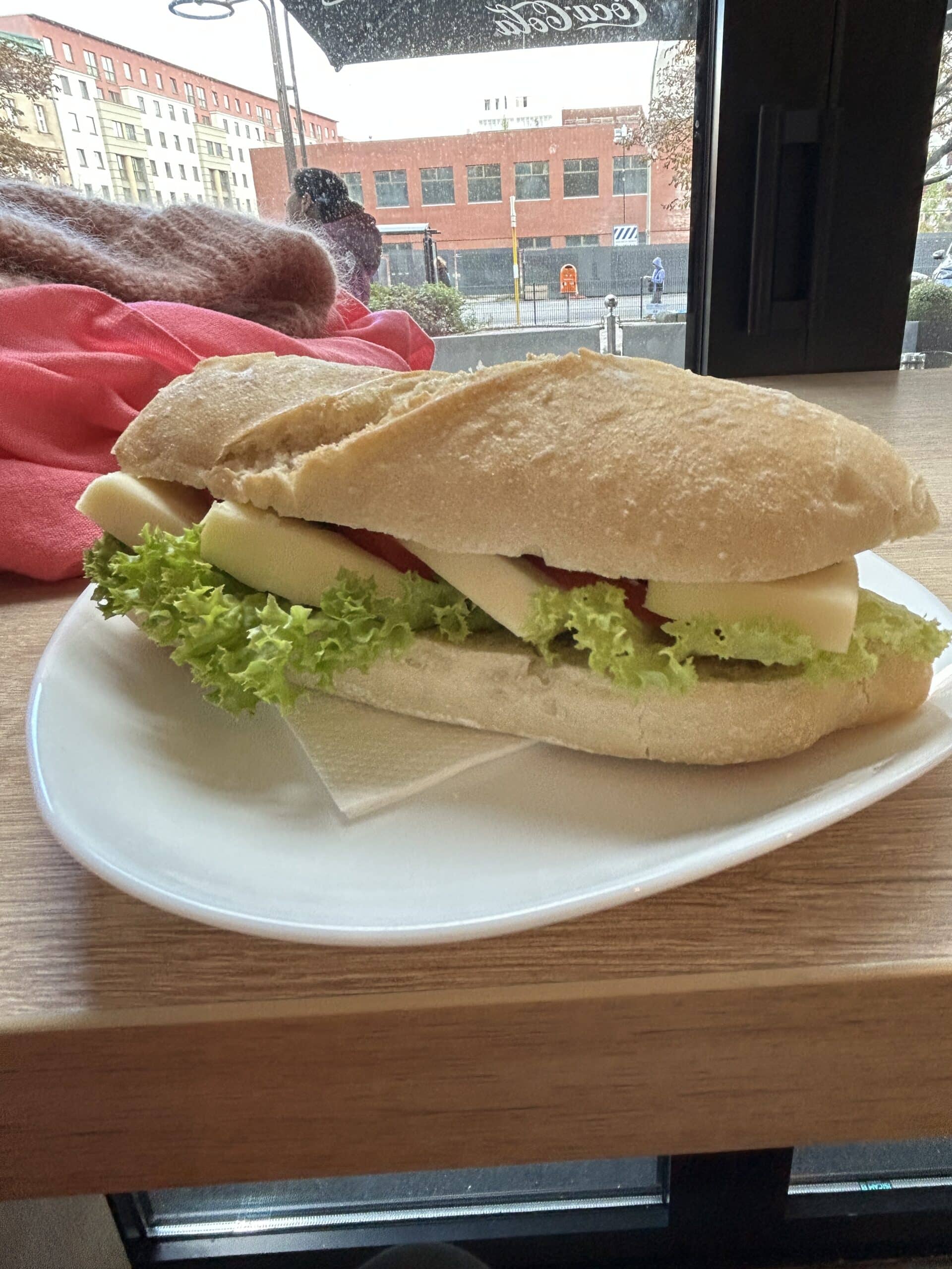 Leider gibt es dort nichts kostenloses zu trinken (oder zu essen). Also gehen wir raus und essen etwas um die Ecke! Hätte ich das gewusst, dann hätte ich mir wohl Brote geschmiert.