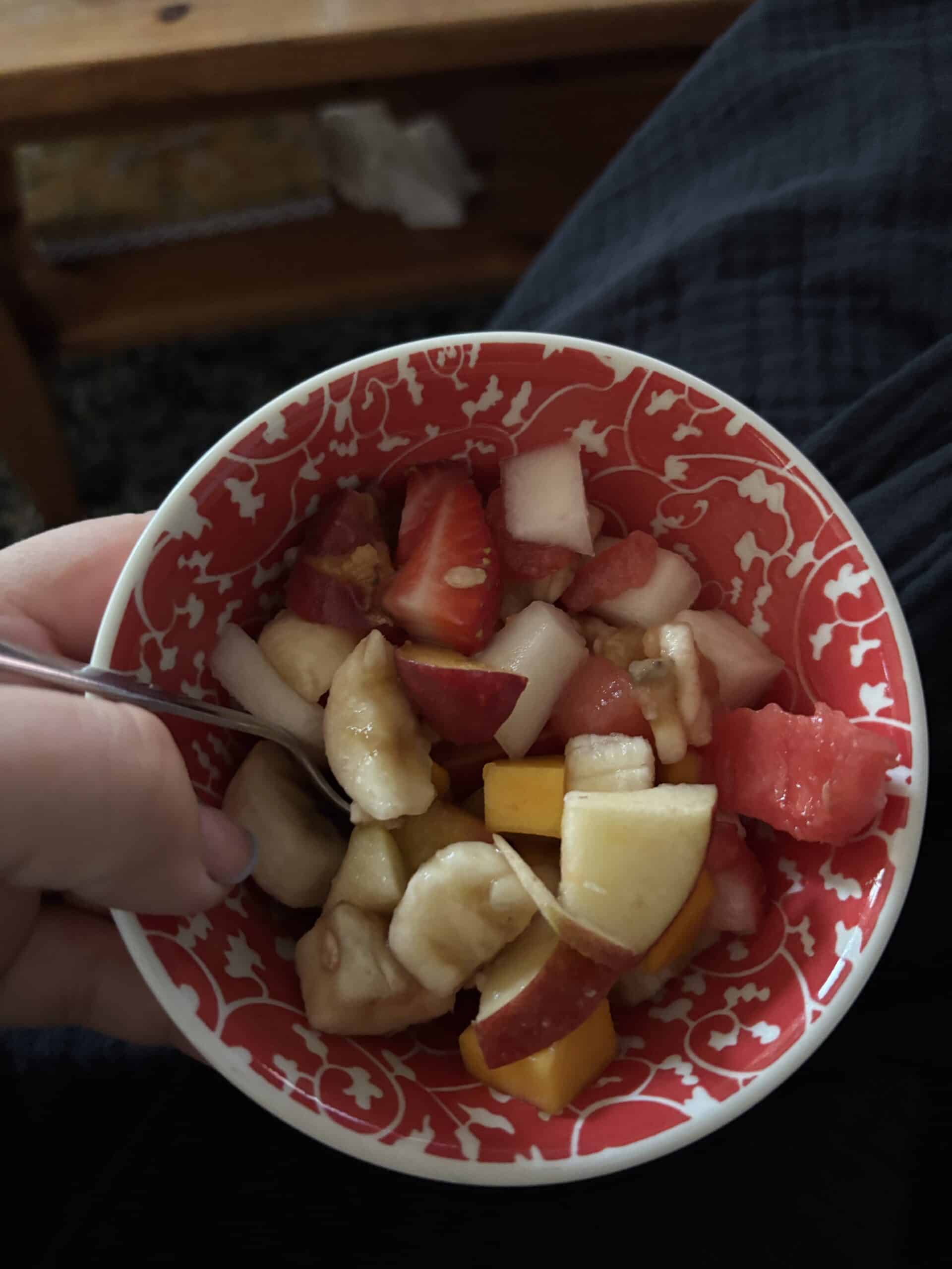 und es gibt Obstsalat für alle zum Abendbrot.