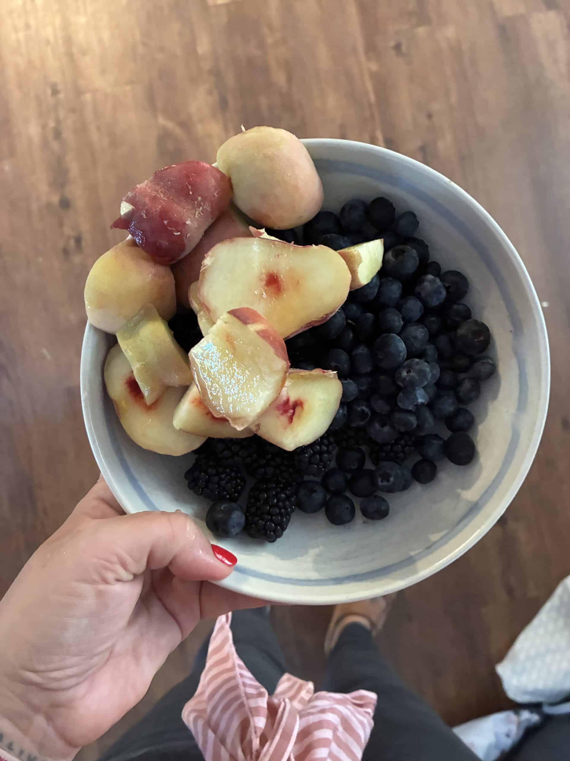 und am Abend gibt es dann ein bisschen Obst.