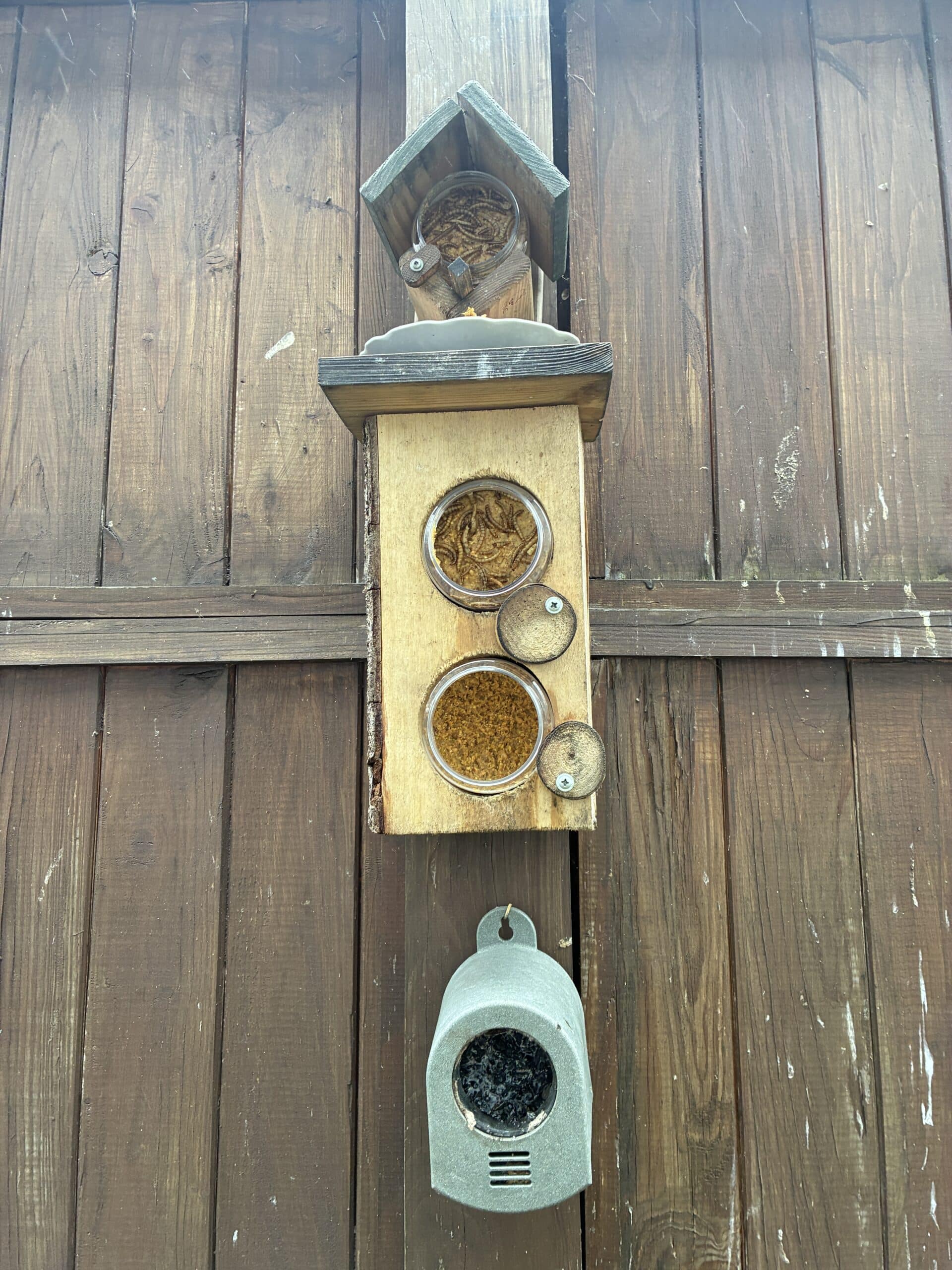 Zum Abend hin noch die Vogelstationen aufgefüllt. 