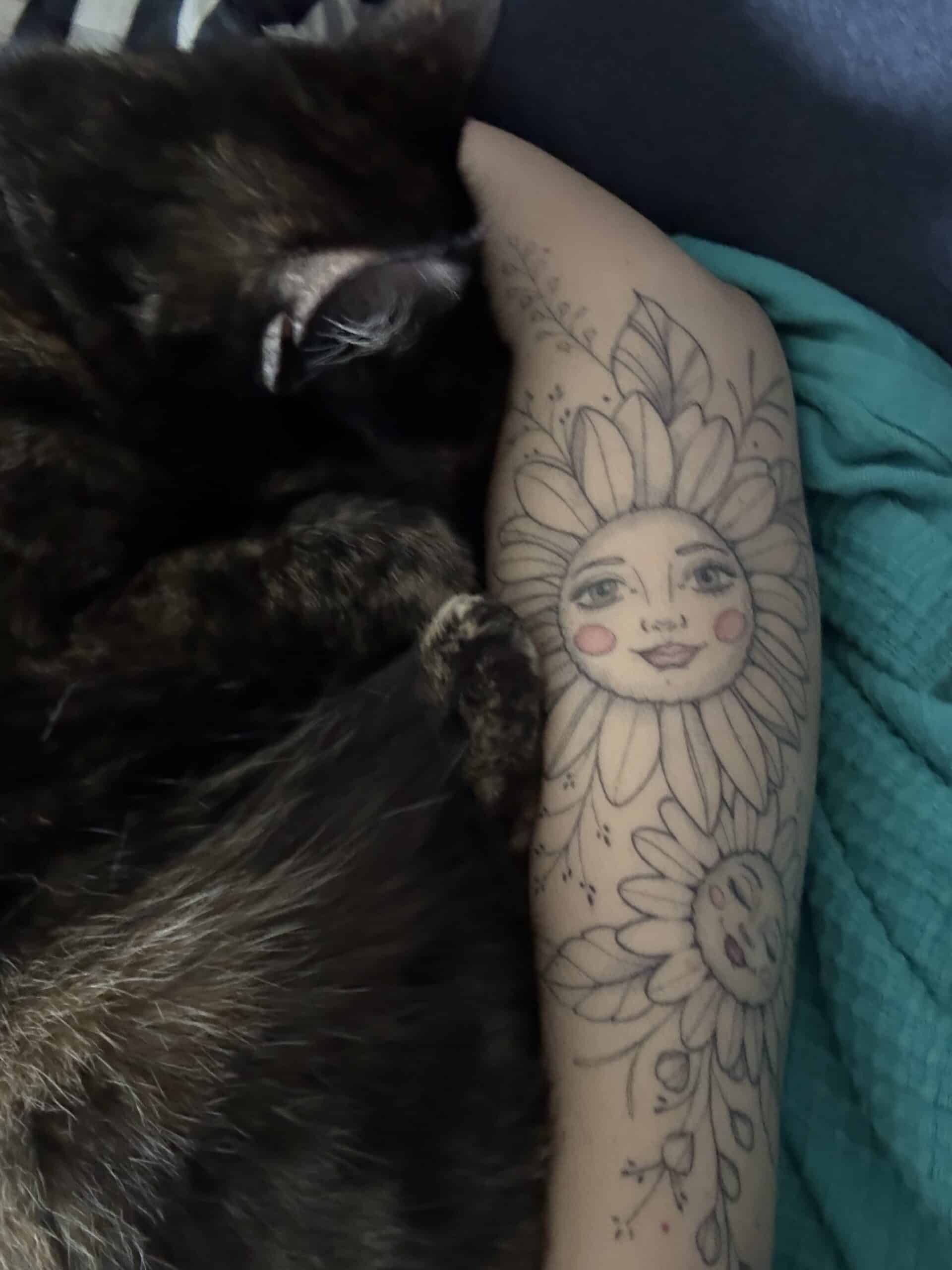 Kuschelzeit mit der Katze.