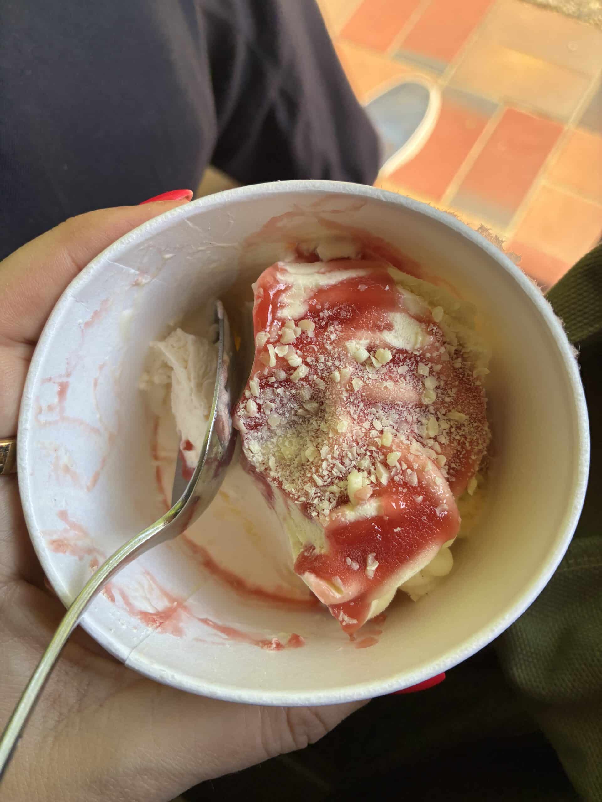 Für mich gibt es das erste Eis der Saison - da ist noch Luft nach oben -
