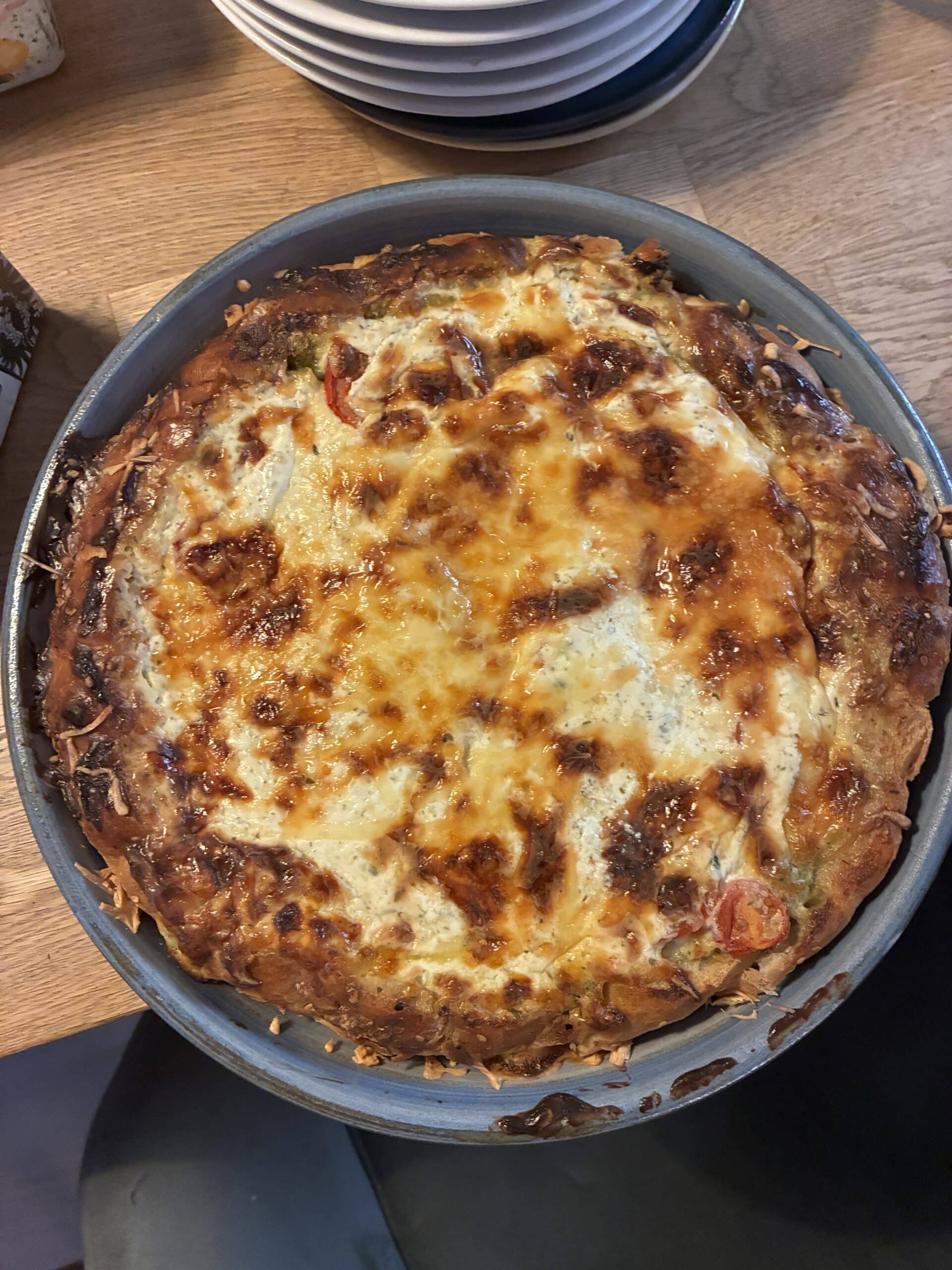 und ich backe am Nachmittag für einen Besuch bei Freunden.